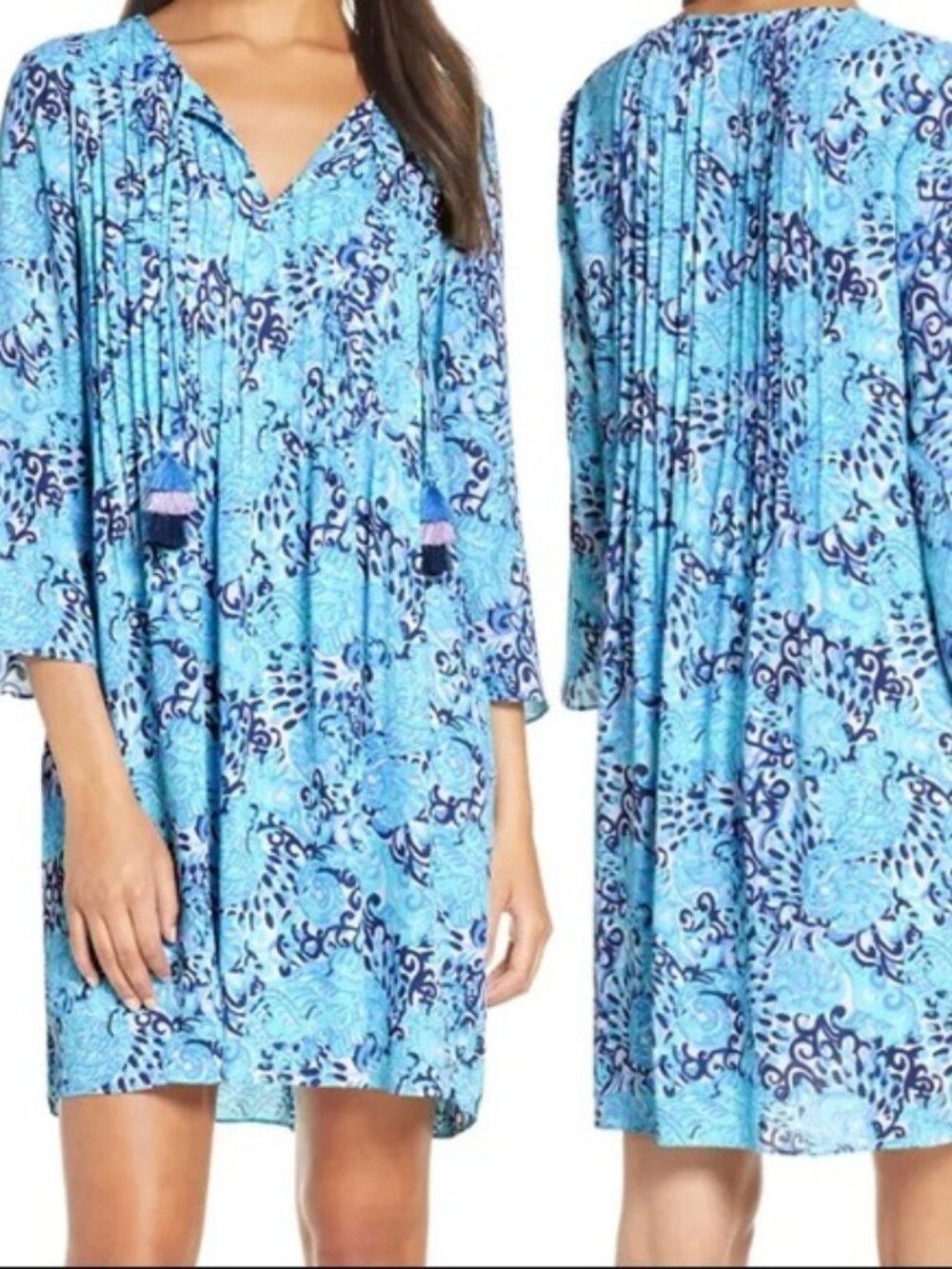 NWT Lilly Pulitzer Marilina Tunic Dress, Light Aqua Spritz, Size XL